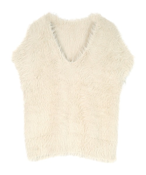 UR'S（ユアーズ）の「シャギーニットベスト（ベスト・レディース・チャコール/ライトベージュ/ライトグレー/モカ・L/M/S）」の14枚目の写真