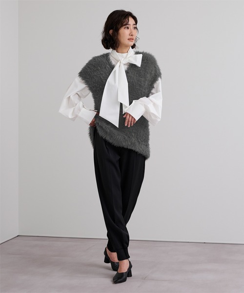 UR'S（ユアーズ）の「シャギーニットベスト（ベスト・レディース・チャコール/ライトベージュ/ライトグレー/モカ・L/M/S）」の20枚目の写真