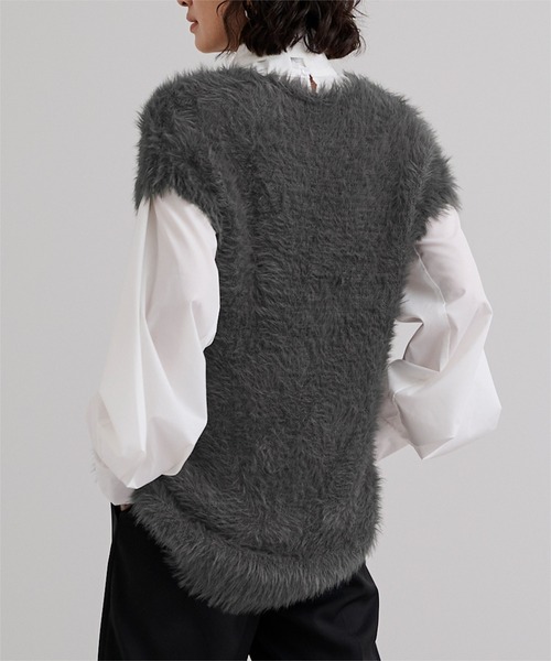 UR'S（ユアーズ）の「シャギーニットベスト（ベスト・レディース・チャコール/ライトベージュ/ライトグレー/モカ・L/M/S）」の22枚目の写真