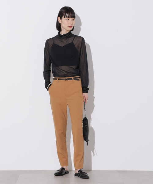 Apo(s)ture（アポスチャー）の「OLIVIA-001/ＴＲスリムパンツ（スラックス・レディース・グレー/ブラック/ブラウン/ベージュ・XS/S/M/L/XL）」の6枚目の写真