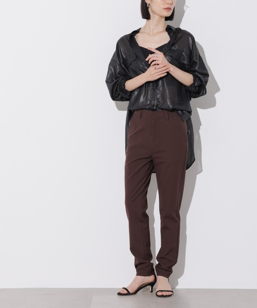 Apo(s)ture（アポスチャー）の「OLIVIA-001/ＴＲスリムパンツ（スラックス・レディース・グレー/ブラック/ブラウン/ベージュ・XS/S/M/L/XL）」の13枚目の写真