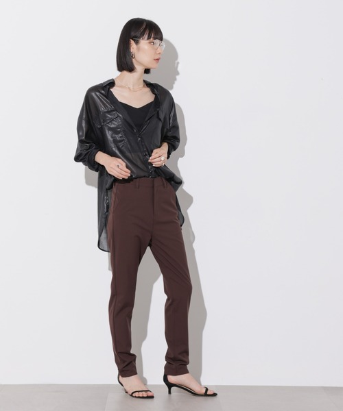 Apo(s)ture（アポスチャー）の「OLIVIA-001/ＴＲスリムパンツ（スラックス・レディース・グレー/ブラック/ブラウン/ベージュ・XS/S/M/L/XL）」の14枚目の写真