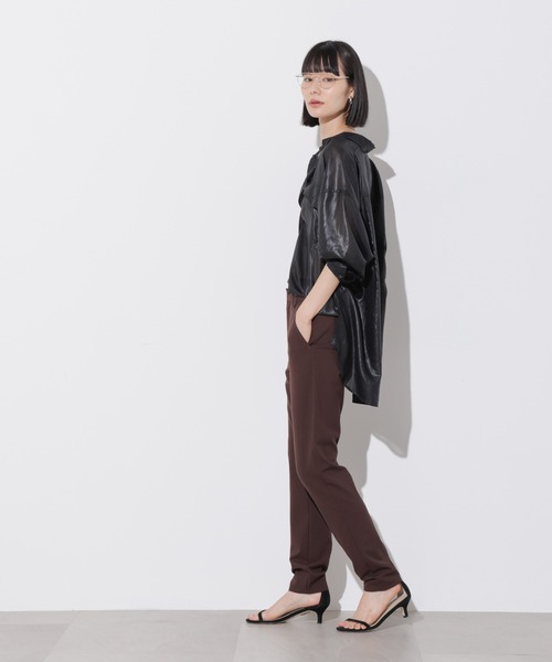 Apo(s)ture（アポスチャー）の「OLIVIA-001/ＴＲスリムパンツ（スラックス・レディース・グレー/ブラック/ブラウン/ベージュ・XS/S/M/L/XL）」の16枚目の写真