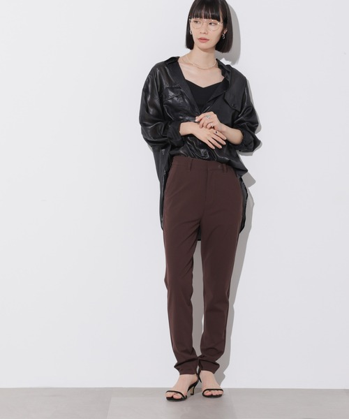 Apo(s)ture（アポスチャー）の「OLIVIA-001/ＴＲスリムパンツ（スラックス・レディース・グレー/ブラック/ブラウン/ベージュ・XS/S/M/L/XL）」の18枚目の写真