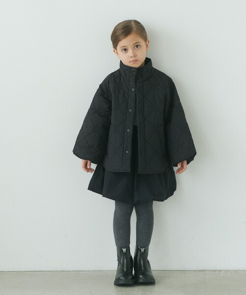 green label relaxing（グリーンレーベルリラクシング）の「フラワーキルト ブルゾン / キッズ 100cm-130cm（ブルゾン・キッズ・ブラック/ライトブルー/イエロー/ナチュラル・100cm/110cm/120cm/130cm）」の9枚目の写真