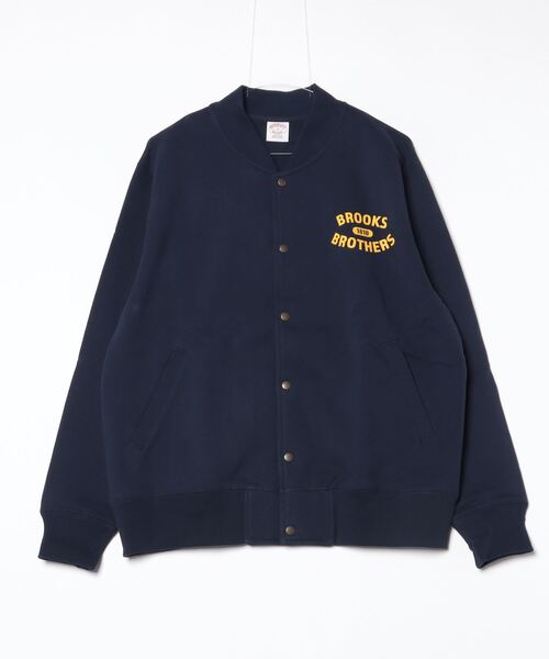 BROOKS BROTHERS(ブルックスブラザーズ)の「コットンフレンチテリー ロゴ ベースボールジャケット(ブルゾン・メンズ・ネイビー/グレー・LARGE/MEDIUM/SMALL)」の7枚目の写真