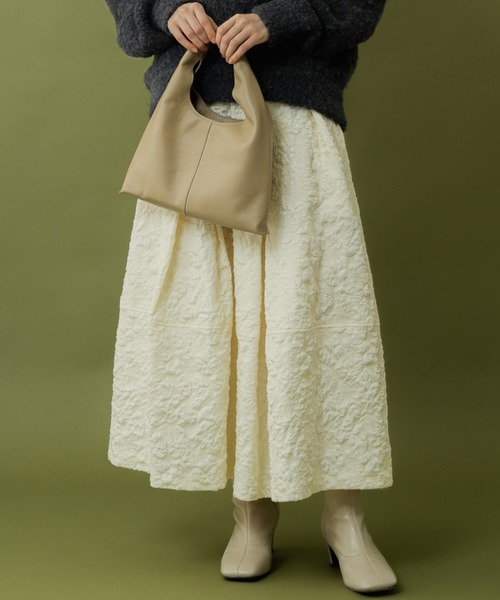 Paradise Picnic(パラダイスピクニック)の「Dignite collier ジャガードフレアスカート(スカート・レディース・アイボリー/ブラック/グリーン・FREE)」の2枚目の写真