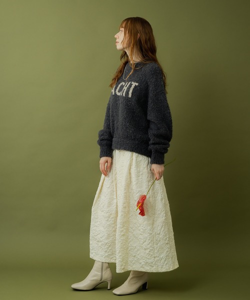 Paradise Picnic(パラダイスピクニック)の「Dignite collier ジャガードフレアスカート(スカート・レディース・アイボリー/ブラック/グリーン・FREE)」の13枚目の写真