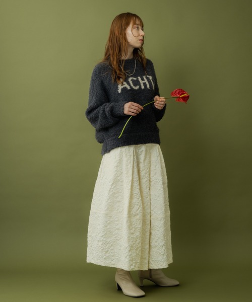 Paradise Picnic(パラダイスピクニック)の「Dignite collier ジャガードフレアスカート(スカート・レディース・アイボリー/ブラック/グリーン・FREE)」の14枚目の写真