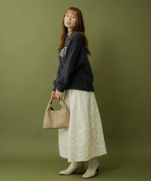 Paradise Picnic(パラダイスピクニック)の「Dignite collier ジャガードフレアスカート(スカート・レディース・アイボリー/ブラック/グリーン・FREE)」の16枚目の写真