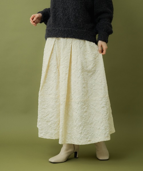 Paradise Picnic(パラダイスピクニック)の「Dignite collier ジャガードフレアスカート(スカート・レディース・アイボリー/ブラック/グリーン・FREE)」の17枚目の写真