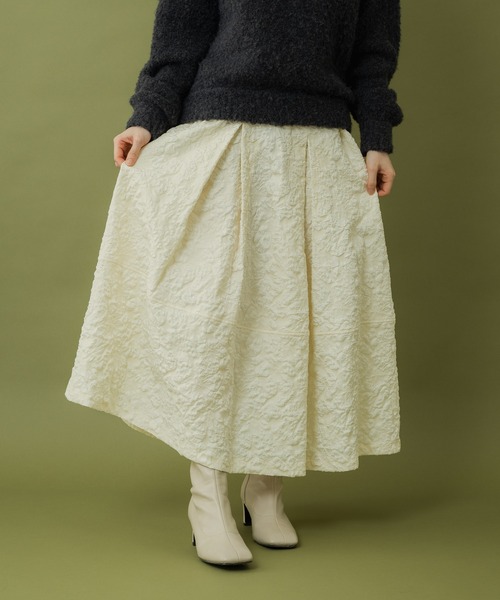 Paradise Picnic(パラダイスピクニック)の「Dignite collier ジャガードフレアスカート(スカート・レディース・アイボリー/ブラック/グリーン・FREE)」の19枚目の写真