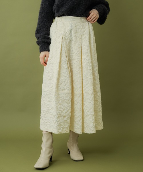 Paradise Picnic(パラダイスピクニック)の「Dignite collier ジャガードフレアスカート(スカート・レディース・アイボリー/ブラック/グリーン・FREE)」の21枚目の写真