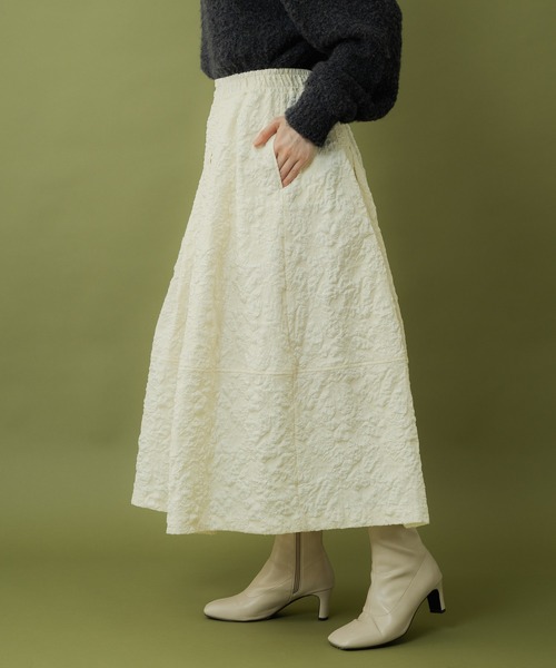 Paradise Picnic(パラダイスピクニック)の「Dignite collier ジャガードフレアスカート(スカート・レディース・アイボリー/ブラック/グリーン・FREE)」の22枚目の写真