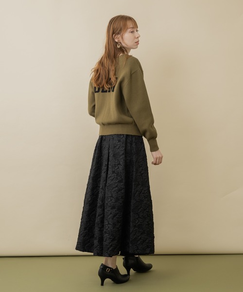 Paradise Picnic(パラダイスピクニック)の「Dignite collier ジャガードフレアスカート(スカート・レディース・アイボリー/ブラック/グリーン・FREE)」の7枚目の写真