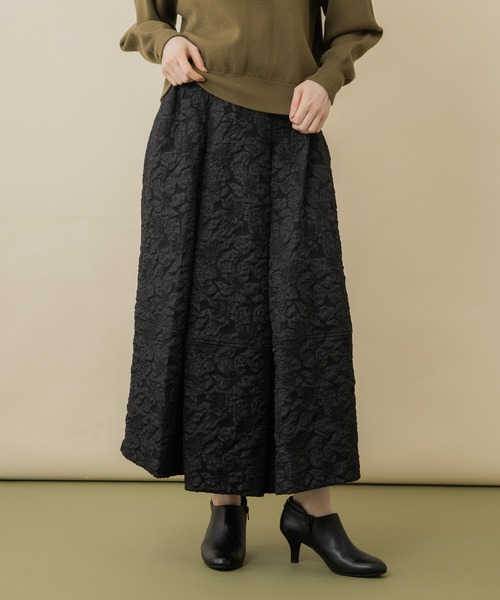 Paradise Picnic(パラダイスピクニック)の「Dignite collier ジャガードフレアスカート(スカート・レディース・アイボリー/ブラック/グリーン・FREE)」の11枚目の写真