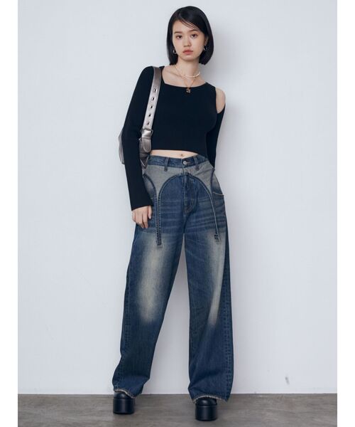 EMODA(エモダ)の「スキンラインニット(ニット/セーター・レディース・ブルー/グレー/ブラック/アイボリー・FREE)」の13枚目の写真