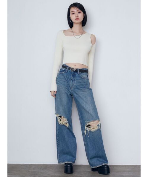 EMODA(エモダ)の「スキンラインニット(ニット/セーター・レディース・ブルー/グレー/ブラック/アイボリー・FREE)」の19枚目の写真