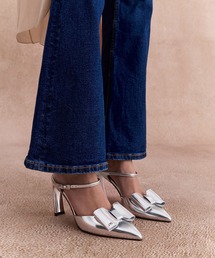 C&K CHARLES & KEITH リボンレザーボウブレードヒールサンダル C&K CHARLES & KEITH リボンレザーボウブレードヒールサンダル