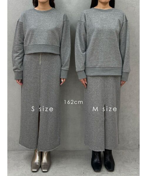 LAGUNAMOON（ラグナムーン）の「【WEB限定】ラメスウェットトップス（スウェット・レディース・グレー/ベージュ・SMALL/MEDIUM）」の6枚目の写真