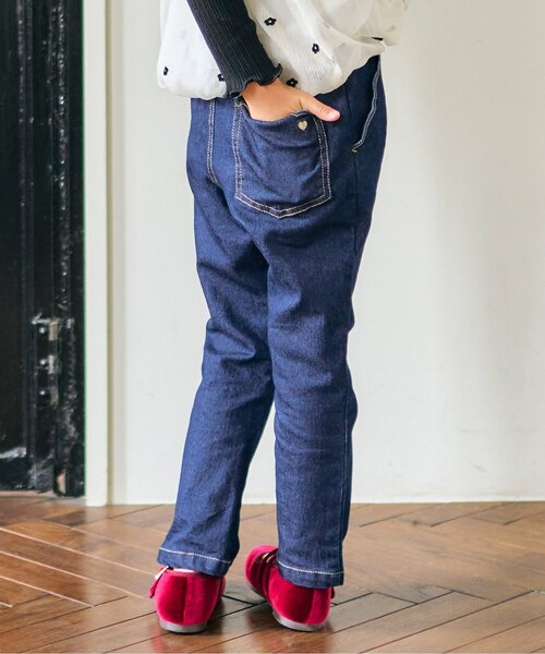 apres les cours（アプレレクール）の「スカラップポケットきゅんパンツ（スキニー）（その他パンツ・キッズ・ブラック/サックスブルー/ベージュ/ネイビー・80/90/100/110/120/130/140）」の3枚目の写真
