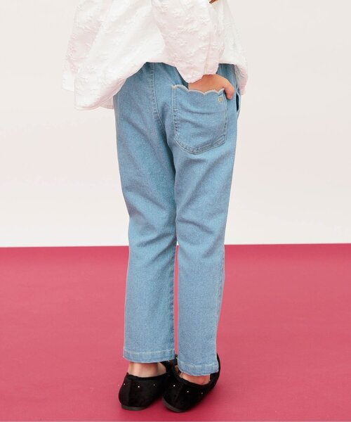 apres les cours（アプレレクール）の「スカラップポケットきゅんパンツ（スキニー）（その他パンツ・キッズ・ブラック/サックスブルー/ベージュ/ネイビー・80/90/100/110/120/130/140）」の4枚目の写真