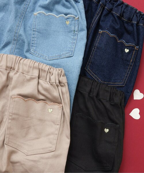 apres les cours（アプレレクール）の「スカラップポケットきゅんパンツ（スキニー）（その他パンツ・キッズ・ブラック/サックスブルー/ベージュ/ネイビー・80/90/100/110/120/130/140）」の7枚目の写真