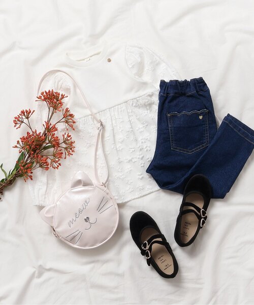 apres les cours（アプレレクール）の「スカラップポケットきゅんパンツ（スキニー）（その他パンツ・キッズ・ブラック/サックスブルー/ベージュ/ネイビー・80/90/100/110/120/130/140）」の9枚目の写真