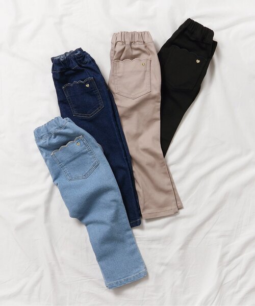apres les cours（アプレレクール）の「スカラップポケットきゅんパンツ（スキニー）（その他パンツ・キッズ・ブラック/サックスブルー/ベージュ/ネイビー・80/90/100/110/120/130/140）」の10枚目の写真