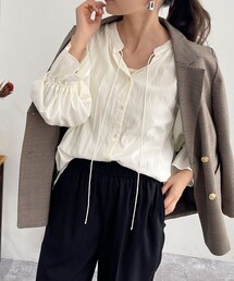 fredy emue | シルキーレーヨン前開きギャザーブラウス(シャツ/ブラウス)