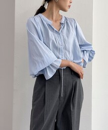 fredy emue | シルキーレーヨン前開きギャザーブラウス(シャツ/ブラウス)