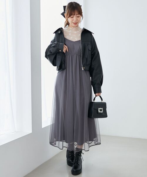 MAJESTIC LEGON（マジェスティックレゴン）の「ニュアンスシアータートルトップス（Tシャツ/カットソー・レディース・グレー/オフホワイト/ブラック/アイボリー・MEDIUM）」の17枚目の写真