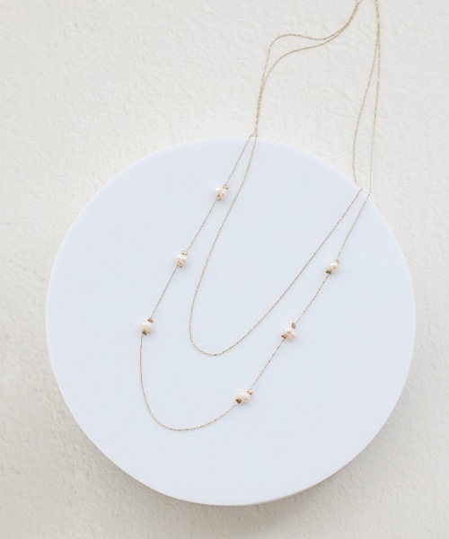 Pierrot（ピエロ）の「淡水パール2連ネックレス（ネックレス・レディース・ゴールド・FREE）」の3枚目の写真