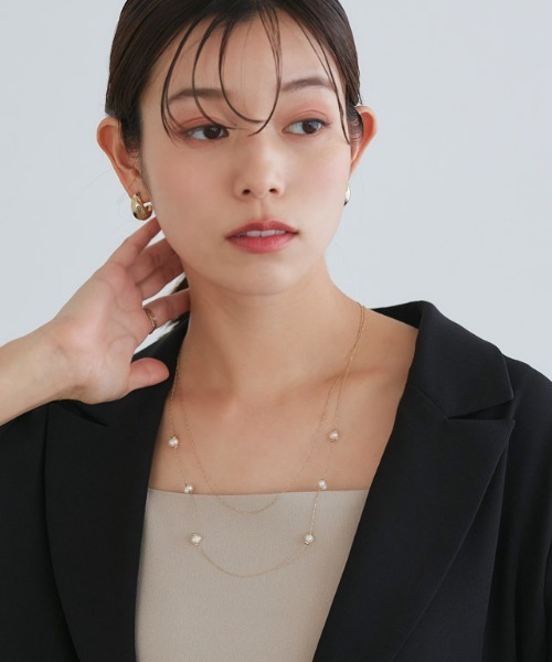 Pierrot（ピエロ）の「淡水パール2連ネックレス（ネックレス・レディース・ゴールド・FREE）」の4枚目の写真