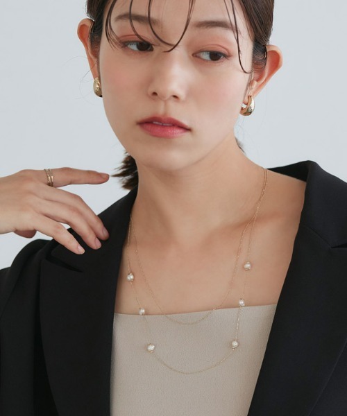 Pierrot（ピエロ）の「淡水パール2連ネックレス（ネックレス・レディース・ゴールド・FREE）」の5枚目の写真