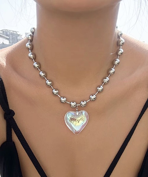[SOO&SOO] ボールド ぽっちゃりハートネックレス (925 SILVER) BEAMS HEART（ビームス ハート）立体ハート ネックレス