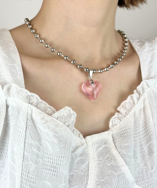Kenneth Jay Lane ネックレス ボールチェーン ハート HEART org.jpg