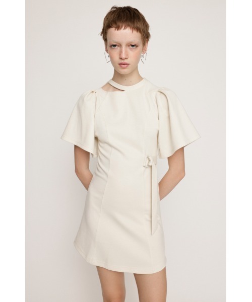 SLY(スライ)の「BELTED CUT OUT S/OP ベルテッド カット アウト ショート ワンピース(ワンピース・レディース・ブラック/アイボリー・1/2)」の3枚目の写真