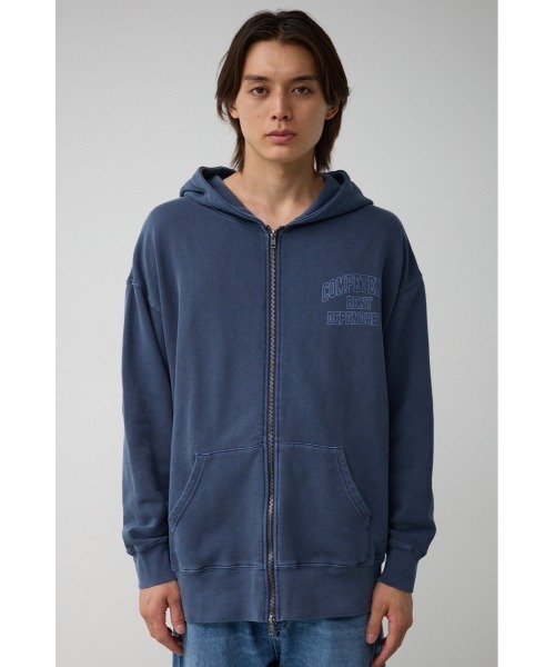 AZUL by moussy(アズールバイマウジー)の「ピグメントジップフーディー(パーカー・メンズ・ライトグレー/ライトブラック/ネイビー系1・FREE)」の7枚目の写真