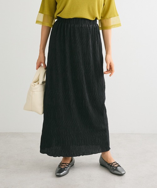 Green Parks(グリーンパークス)の「・ANDSEARCH プリーツ加工Iラインスカート(スカート・レディース・ブラウン/ベージュ/ブラック・FREE)」の2枚目の写真