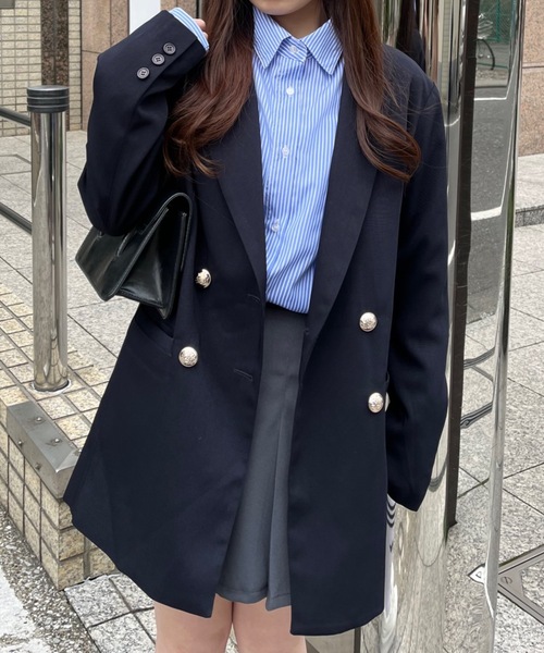 PURE BRIGHT（ピュアブライト）の「【RiLiコラボ】ダブルテーラードジャケット（テーラードジャケット・レディース・ベージュ/ネイビー・FREE）」の2枚目の写真