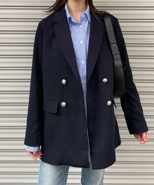 PURE BRIGHT（ピュアブライト）の「【RiLiコラボ】ダブルテーラードジャケット（テーラードジャケット・レディース・ベージュ/ネイビー・FREE）」の10枚目の写真