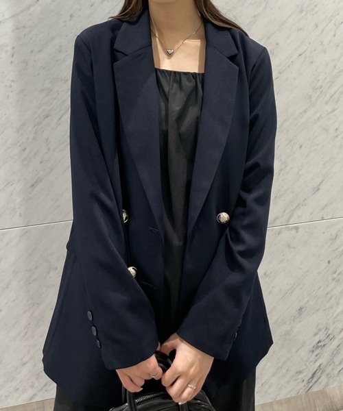 PURE BRIGHT（ピュアブライト）の「【RiLiコラボ】ダブルテーラードジャケット（テーラードジャケット・レディース・ベージュ/ネイビー・FREE）」の11枚目の写真