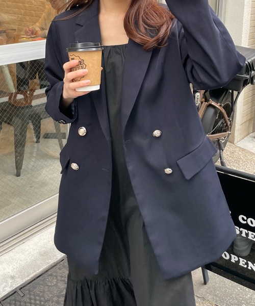 PURE BRIGHT（ピュアブライト）の「【RiLiコラボ】ダブルテーラードジャケット（テーラードジャケット・レディース・ベージュ/ネイビー・FREE）」の15枚目の写真