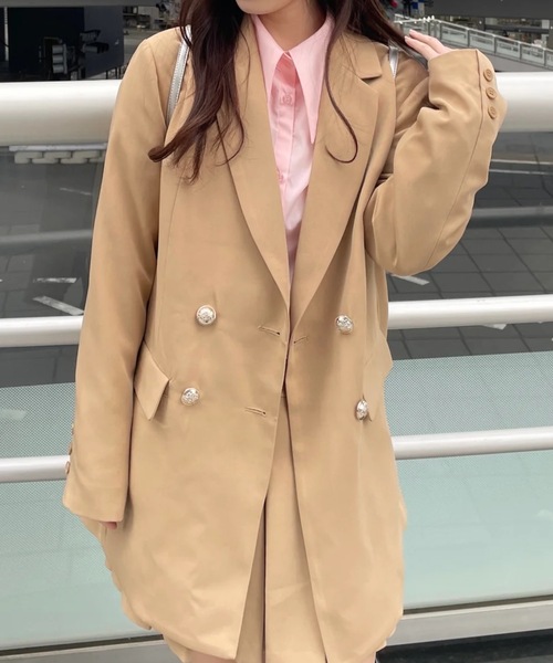 PURE BRIGHT（ピュアブライト）の「【RiLiコラボ】ダブルテーラードジャケット（テーラードジャケット・レディース・ベージュ/ネイビー・FREE）」の3枚目の写真