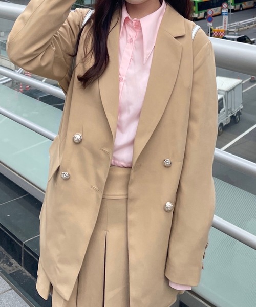 PURE BRIGHT（ピュアブライト）の「【RiLiコラボ】ダブルテーラードジャケット（テーラードジャケット・レディース・ベージュ/ネイビー・FREE）」の7枚目の写真