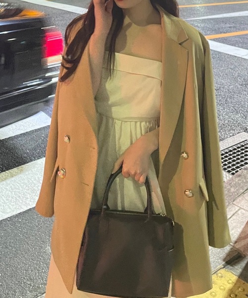 PURE BRIGHT（ピュアブライト）の「【RiLiコラボ】ダブルテーラードジャケット（テーラードジャケット・レディース・ベージュ/ネイビー・FREE）」の8枚目の写真