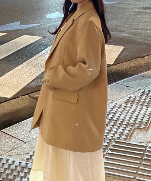 PURE BRIGHT（ピュアブライト）の「【RiLiコラボ】ダブルテーラードジャケット（テーラードジャケット・レディース・ベージュ/ネイビー・FREE）」の9枚目の写真