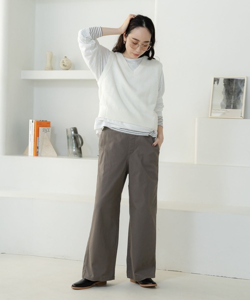 studio CLIP（スタディオクリップ）の「《days》5ゲージVネックベスト（ベスト・レディース・オフホワイト/グレー/ブラック/レッド・FREE）」の7枚目の写真