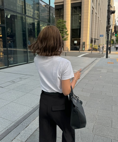 ISOOK（アイスー）の「ベルト付きタックワイドスラックス(chiica select) / タックパンツ ワイドパンツ サイズ展開（スラックス・レディース・ブラック/ベージュ・S/M）」の17枚目の写真